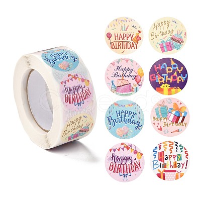 Birthday Themed Pattern Self-Adhesive Stickers DIY-E023-08B-1