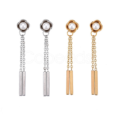 304 Stainless Steel Chain Tassel Earrings EJEW-I248-39-1