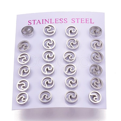 Tarnish Resistant 304 Stainless Steel Stud Earrings EJEW-N045-01P-1