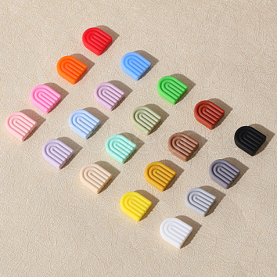 CHGCRAFT 40Pcs 20 Styles Rainbow Arch Food Grade Eco-Friendly Silicone Focal Beads SIL-CA0003-29-1