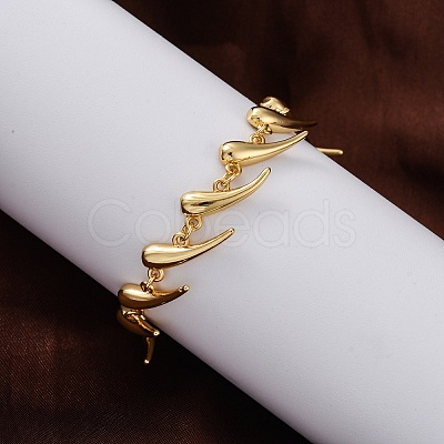 Rack Plating Brass Link Bracelets for Women BJEW-C086-01G-1