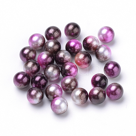Rainbow Acrylic Imitation Pearl Beads X-OACR-R065-10mm-A12-1