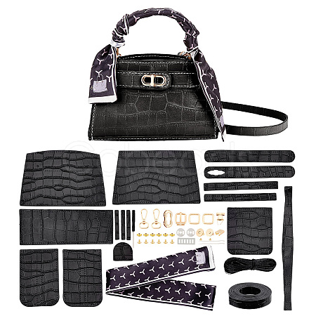 DIY Crocodile Pattern Shoulder Bags Making Kits DIY-WH0374-65A-1