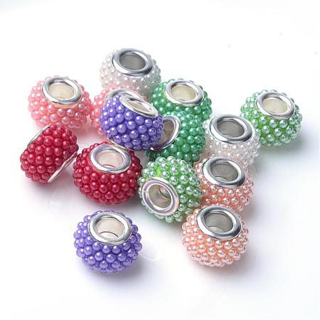 ABS Plastic Imitation Pearl European Beads OPDL-S087-M-1