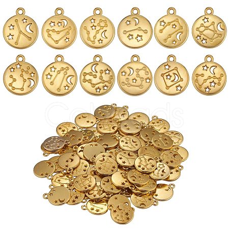 84 Pieces Zodiac Sign Charm Pendants 12 Constellation Charm Pendant Alloy Charm for Jewelry Necklace Earring Making Crafts JX557B-1