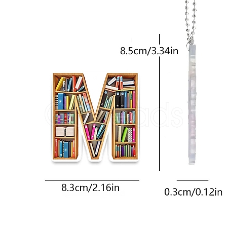 Acrylic Letter Shaped Book Shelf Pendant Decorations PW-WG0114B-13-1