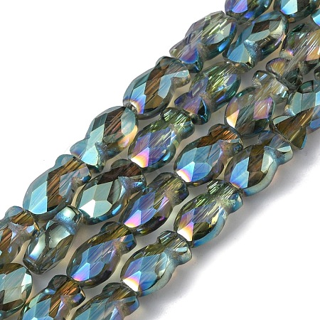 Transparent Electroplate Glass Beads Strands EGLA-F157-FR04-1