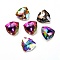 K9 Glass Cabochons, Pointed Back & Back Plated, Faceted, Triangle, Mixed Color, 17x17x7.5mm