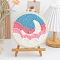 DIY Moon Pattern Punch Embroidery Beginner Kits for Beginners, including Embroidery Fabric & Hoop & Yarn, Punch Needle Pen, Instruction, Light Sky Blue, 20cm