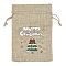 Christmas Printed Burlap Packing Pouches Drawstring Bags, Rectangle, Tan, Christmas Tree, 14x10x0.01cm