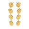 Rack Plating Brass Dangle Stud Earrings, Cadmium Free & Lead Free, Long-Lasting Plated, Conch, Real 18K Gold Plated, 53x12.5mm