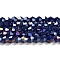 Opaque Solid Color Electroplate Glass Beads Strands, AB Color Plated, Faceted, Bicone, Dark Blue, 4x4mm, Hole: 0.8mm, about 87~98pcs/strand, 12.76~14.61 inch(32.4~37.1cm)