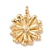 Rack Plating Brass Charms, Cadmium Free & Lead Free, Long-Lasting Plated, Flower, Real 18K Gold Plated, 14x11x3mm, Hole: 1.5mm