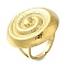 304 Stainless Steel Ring for Women, Real 18K Gold Plated, Inner Diameter: 17mm