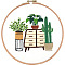 DIY Display Decoration Embroidery Kit, Including Embroidery Needles & Thread, Cotton Fabric, Plants Pattern, 172x141mm