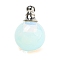 Opalite Perfume Bottle Pendants, with 304 Stainless Steel Findings, Round, 25x16mm, Hole: 2mm