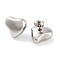 Non-Tarnish Heart 316 Surgical Stainless Steel Stud Earrings for Women, Stainless Steel Color, 14.5x15.5mm