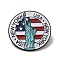 Enamel Pins, Black Alloy Brooches for Backpack Clothes, Flat Round , Statue of Liberty, 35x1.5mm