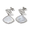 Shell Shape 304 Stainless Steel Shell Stud Earrings, Dangle Earrings for Women, Stainless Steel Color, 25x17mm