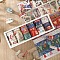 Christmas Theme Adhesive Paper Tapes, Decorative Sticker Roll Tape, for Card-Making, Scrapbooking, Diary, Planner, Envelope & Notebooks, Mixed Color, Pakcing: 240x85x40mm, 20roll/set