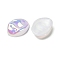 ABS Plastic Cabochons, Iridescent, Oval, Seashell Color, 11x8.5x2.5mm