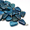 Trapezoid Dyed Natural Gemstone Pendants, with Platinum Tone Brass Findings, 24~25.5x16.5~17x5~6mm, Hole: 2x7mm