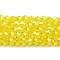 Transparent Electroplate Glass Beads Strands, Pearl Luster Plated, Faceted, Bicone, Yellow, 3.5~3.8x3mm, Hole: 0.8mm, about 113~115pcs/strand, 14.17~14.37 inch(36~36.5cm)