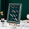 Desktop Wooden Hair Clip Display Frame, Wall -Mounted Hair Clip Organizer Covered by Velvet, Rectangle, Teal, 32x23cm