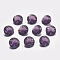 Faceted Glass Rhinestone Charms, Imitation Austrian Crystal, Flat Round, Amethyst, 8x4mm, Hole: 1mm