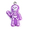 Halloween Theme Resin Pendants, with Platinum Iron Findings, Skeleton, 36x22.5x8mm, Hole: 2mm