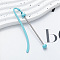 Candy Color Spray Printed Alloy Bookmarks, Iron Beadable Bar Hook Bookmark, Turquoise, 86mm