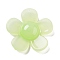 Opaque Resin Pendants, Flower, Light Green, 40.5x41.5x9.5mm, Hole: 1.5mm