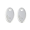 Rock Plating Alloy Pendants, Lead Free & Cadmium Free, Flat Oval, Silver, 12x6.5x1mm, Hole: 1.5mm