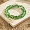 Glass Seed Beads Anklets Sets, Green, Inner Diameter: 2-3/8 inch(6cm), 6pcs/set