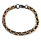 304 Stainless Steel Byzantine Chain Bracelets, Chainmaille Weaves Jewelry, with 201 Stainless Steeel Findings, Golden, Black, 8-7/8 inch(22.5cm)