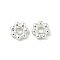 Rack Plating Zinc Alloy Spacer Beads, Long-Lasting Plated, Flower, Silver, 4x1.5mm, Hole: 1.2mm