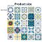 Self-adhesive Paper Wall Stickers, Wall Decoration, Square with Flower Pattern, Mixed Color, 60x60mm, 50pcs/set