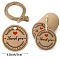 Kraft Paper Gift Tags, Hange Tags, with Hemp Rope, for Arts, Crafts and Food, Flat Round with Word Thank You Pattern, BurlyWood, Tag: 3cm, about 101pcs/bag