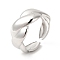 Non-Tarnish 304 Stainless Steel Twist Rope Shape Open Cuff Ring for Women, Stainless Steel Color, US Size 6 3/4(17.1mm)