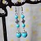 High Quality Ethnic Style Jewelry, Turquoise Long Exaggerated Earrings, Red, Platinum