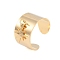 304 Stainless Steel Open Cuff Rings, Wide Band Ring for Women, Real 18K Gold Plated, Star, 12.5mm, Adjustable