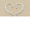 Alloy Ear Cuff Findings, Climber Wrap Around Earring Findings, with Horizontal Loops, Long-Lasting Plated, Silver, 58x34mm