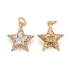 Brass Micro Pave Clear Cubic Zirconia Pendants KK-Z023-16G-3