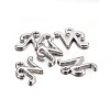 Platinum Plated Alloy Letter Pendants PALLOY-J718-01P-N-2