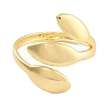 Leaf Rack Plating Brass Open Cuff Rings for Women RJEW-Z059-23G-2