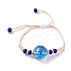 Handmade Dry Pressed Flower Link Bracelet for Girl Women BJEW-C004-01F-1