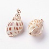 Electroplate Spiral Shell Pendants BSHE-L036-04-2