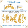 AHADERMAKER 14Pcs 7 Style Auspicious Cloud Computerized Embroidery Cloth Iron on/Sew on Patches DIY-GA0006-30-2