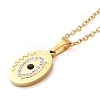 Horse Eye PVD Vacuum Plating 304 Stainless Steel Pendant Necklaces NJEW-G125-02-3