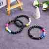 Acrylic Round Beaded Stretch Bracelet for Women BJEW-SW00066-02-6